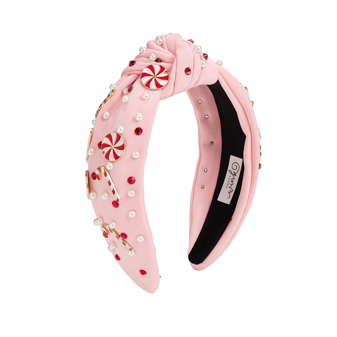 Candy Cane Christmas Gemstone Headband - Small