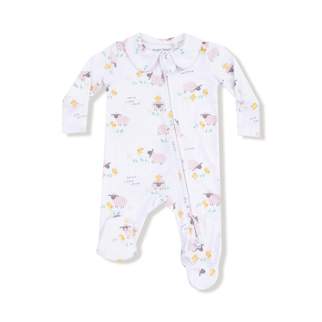 Just Hatched - Pink - Peter Pan 2 Way Zipper Footie