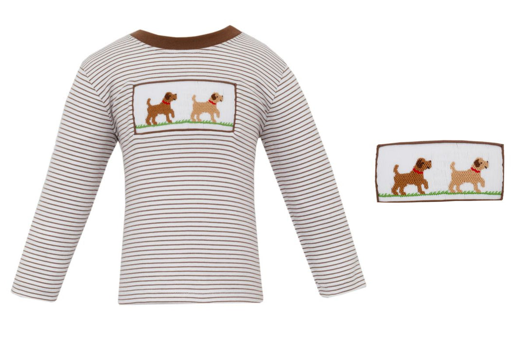 LABRADOR - Brown knit stripe Boy´s T-shirt L/S