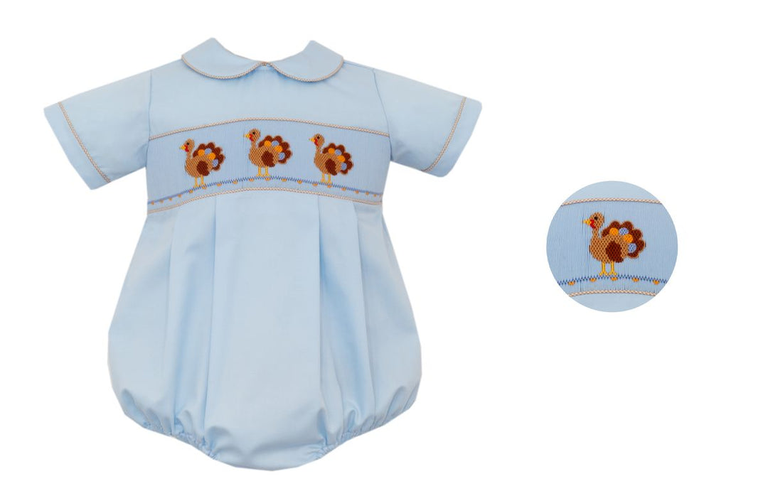 TURKEY BOY´S - Blue twill Boy´s short bubble S/S