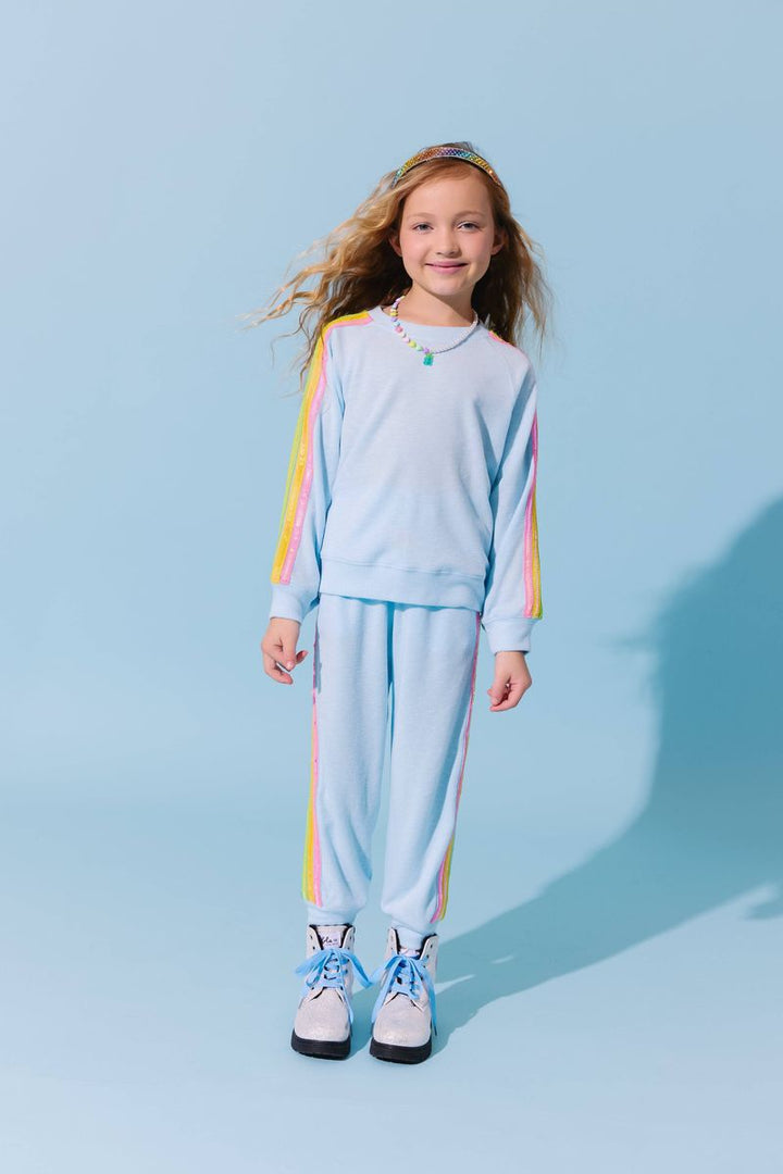 Blue Rainbow Sequin Set