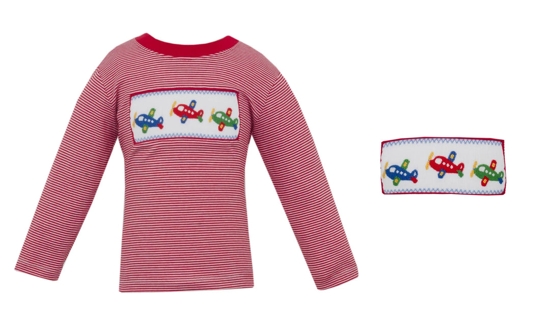 Airplane - Red Knit Stripe T-shirt L/S