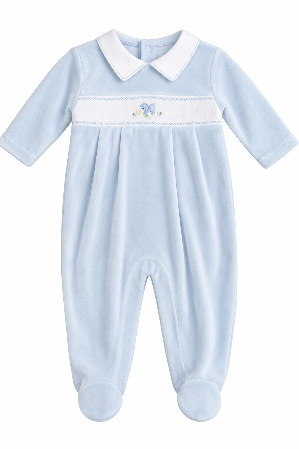 Blue Dog Velour Footie