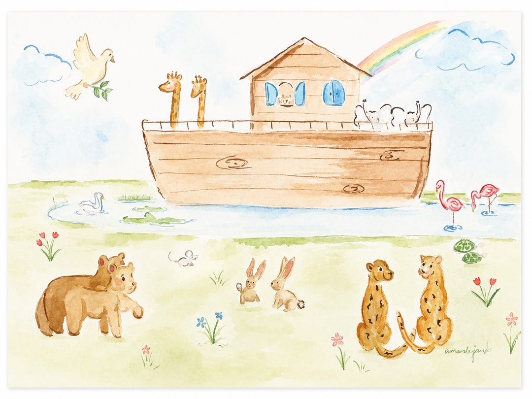 Amanda Jane Art 5x7 Noah's Ark