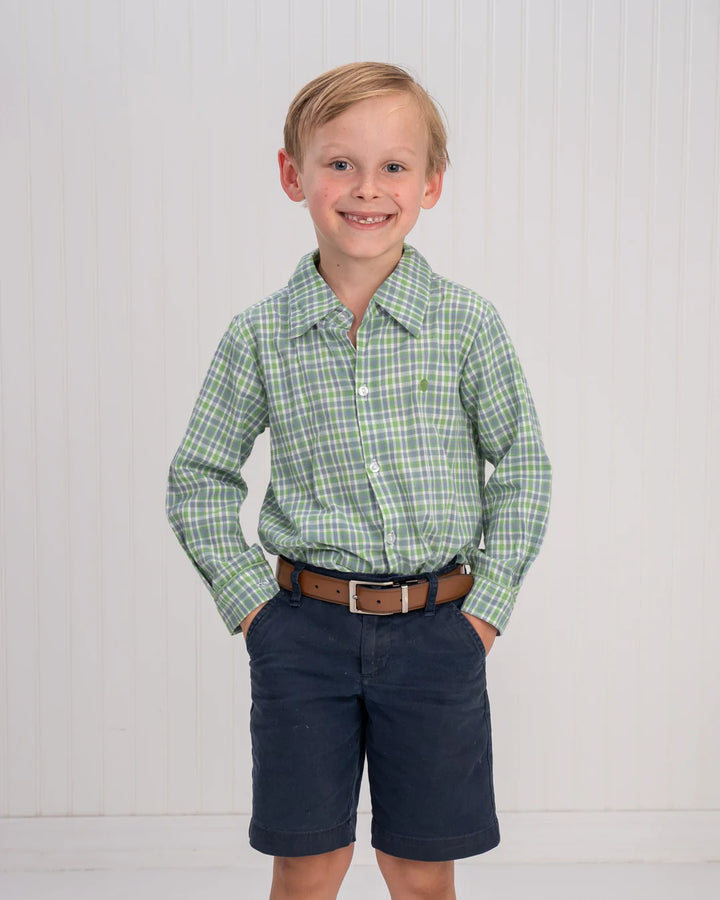 William Bluegrass Plaid Oxford Shirt
