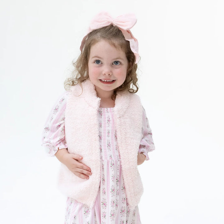 Chenille- Baby Pink Vest