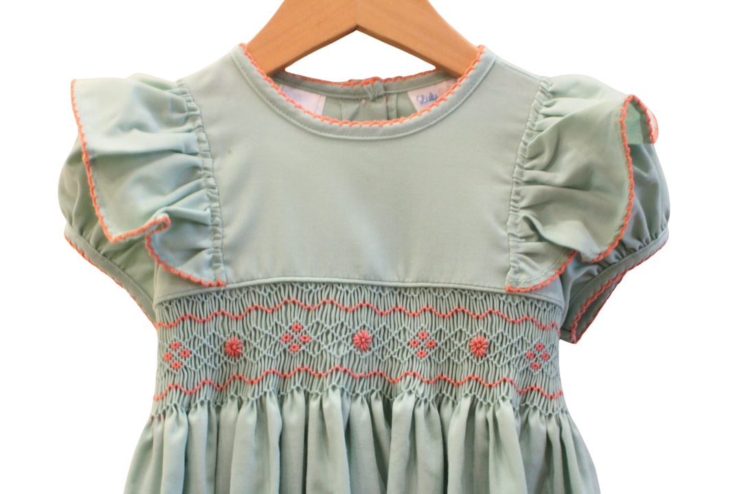 Sage Smocked Dress
