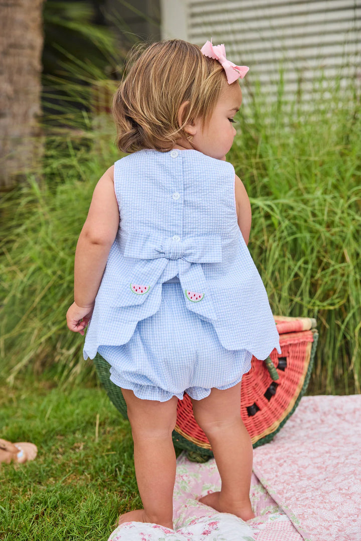 Embroidered Bow Back Bloomer Set - Watermelon