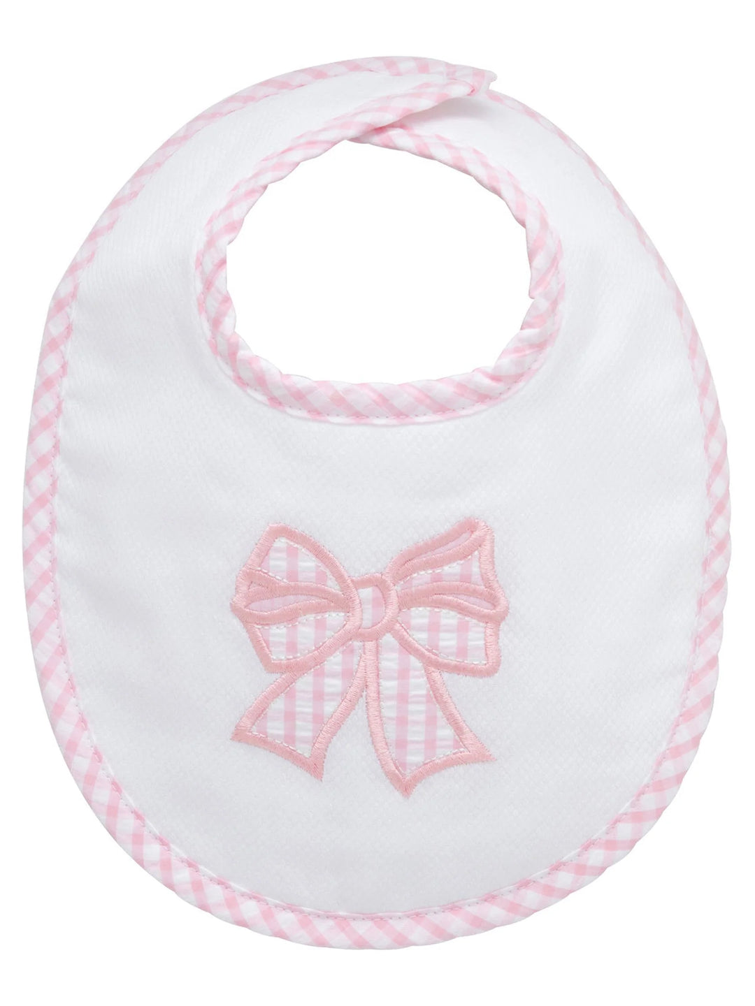 Bow Applique Basic Bib, Pink