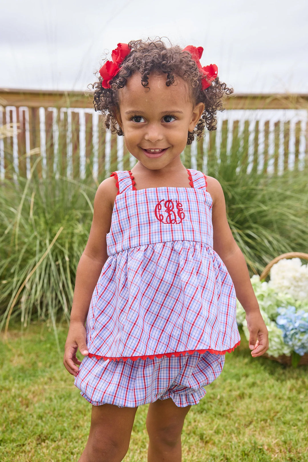 Evie Bloomer Set - Patriotic Plaid