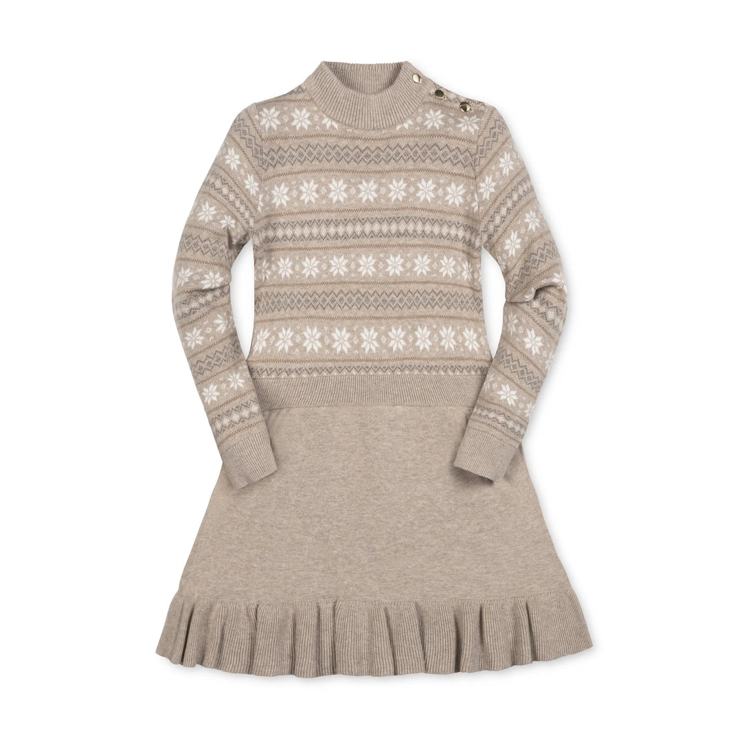 Organic Mock Neck Flounce Sweater Dress