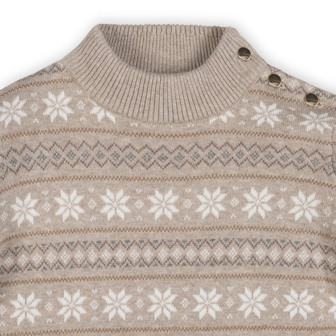 Organic Mock Neck Flounce Sweater Dress