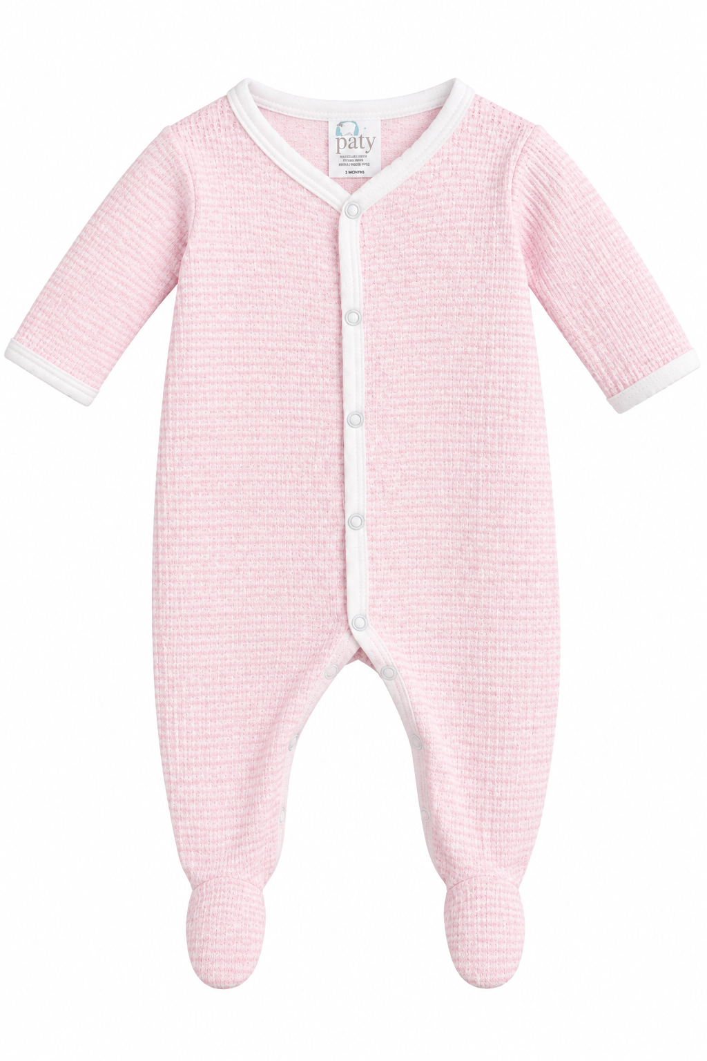 Pink/White Pima Footie