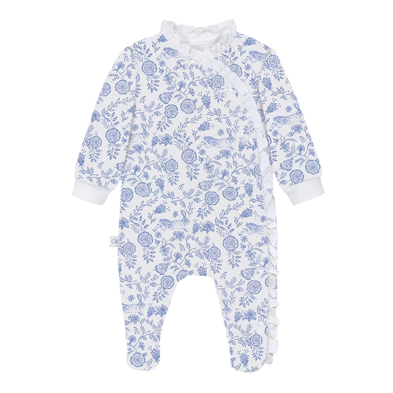 Floral Bunnies Pima Baby Onesie
