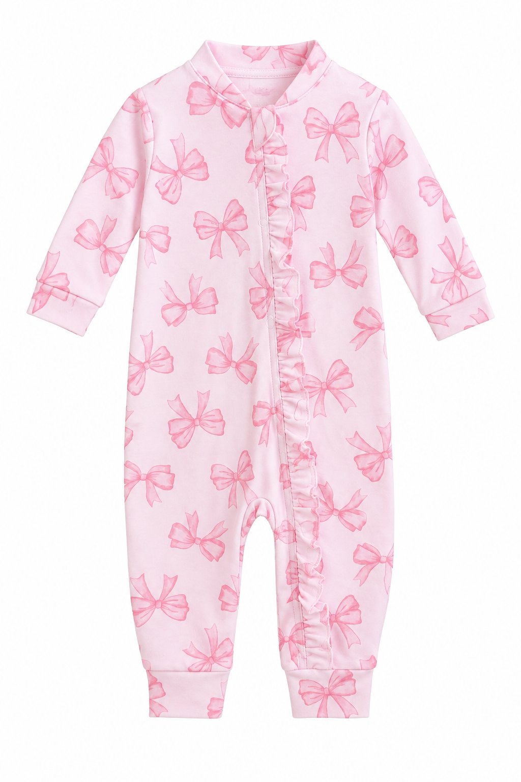Pink Fancies Zipper Footie