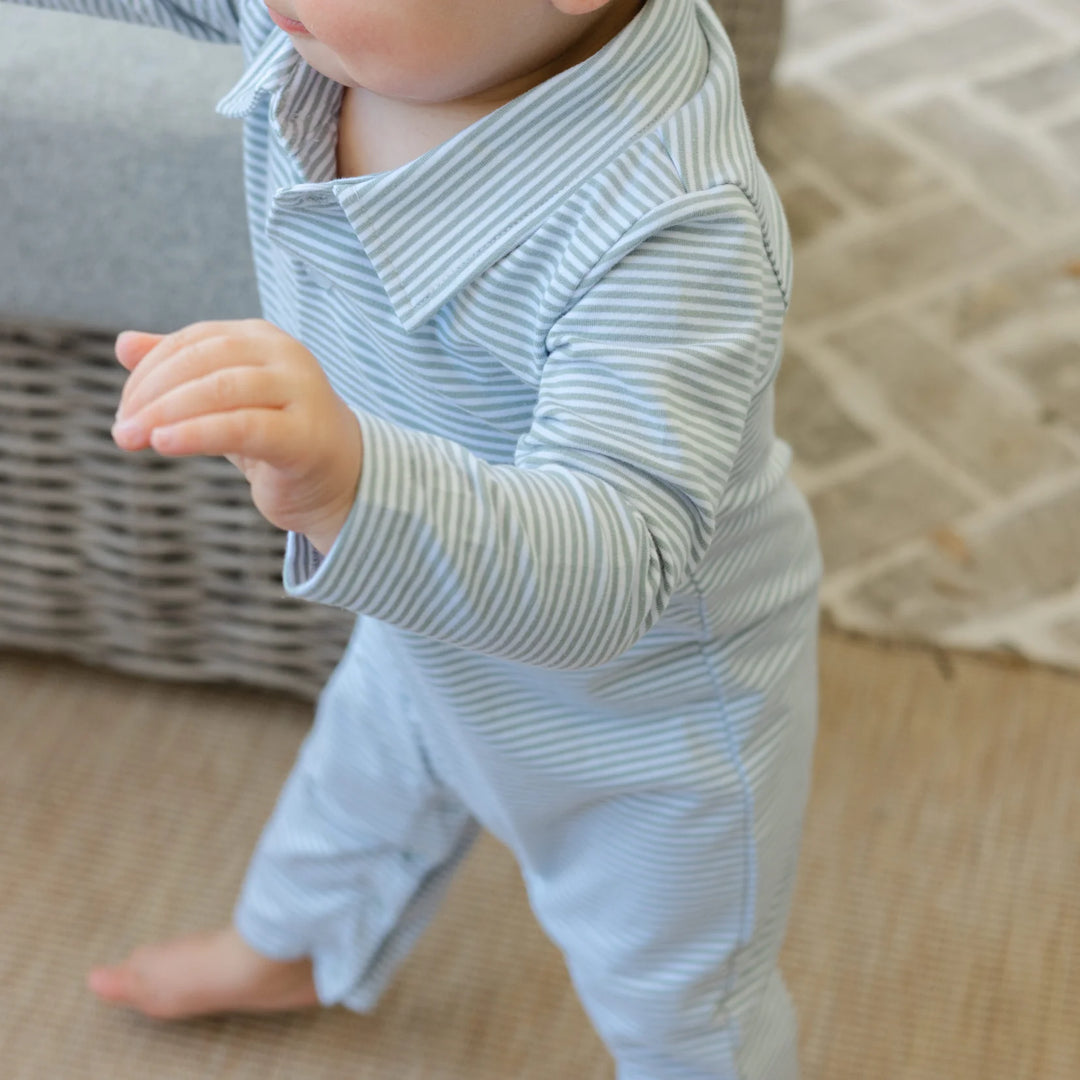 Playsuit - Sage Stripe Knit