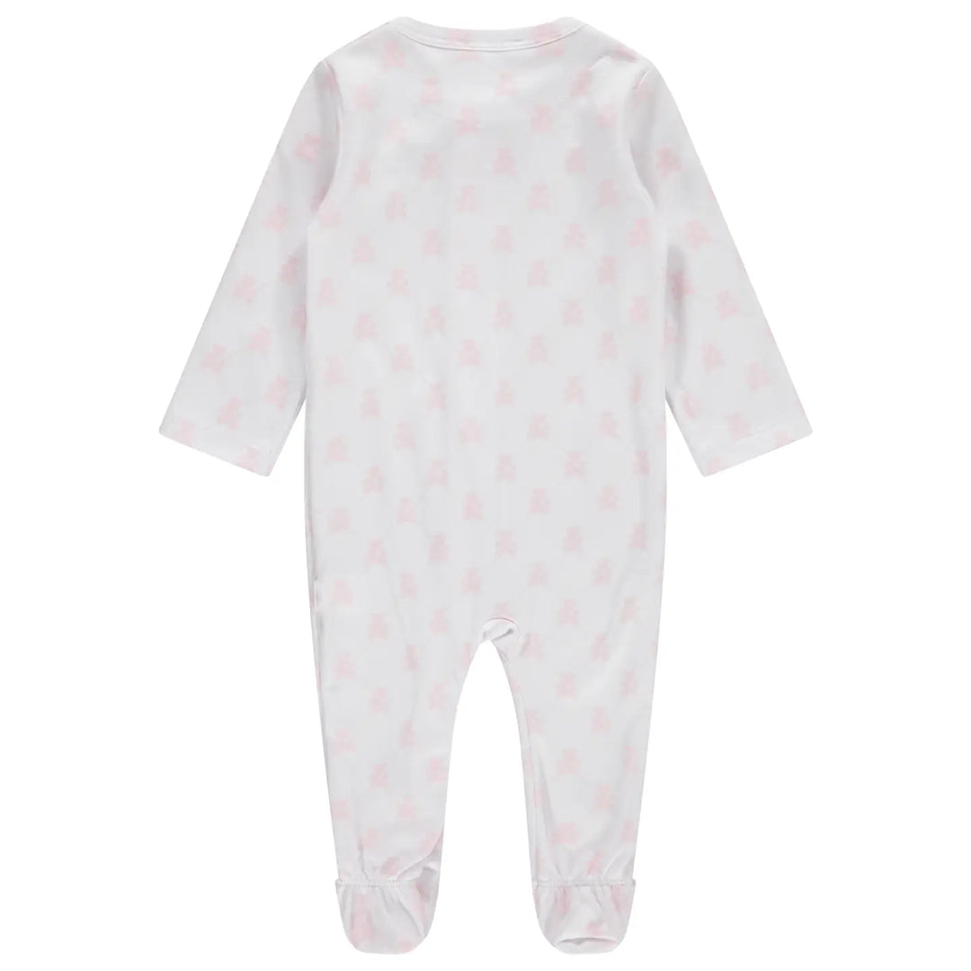 Zipper Footie - Teddy Bear Pink