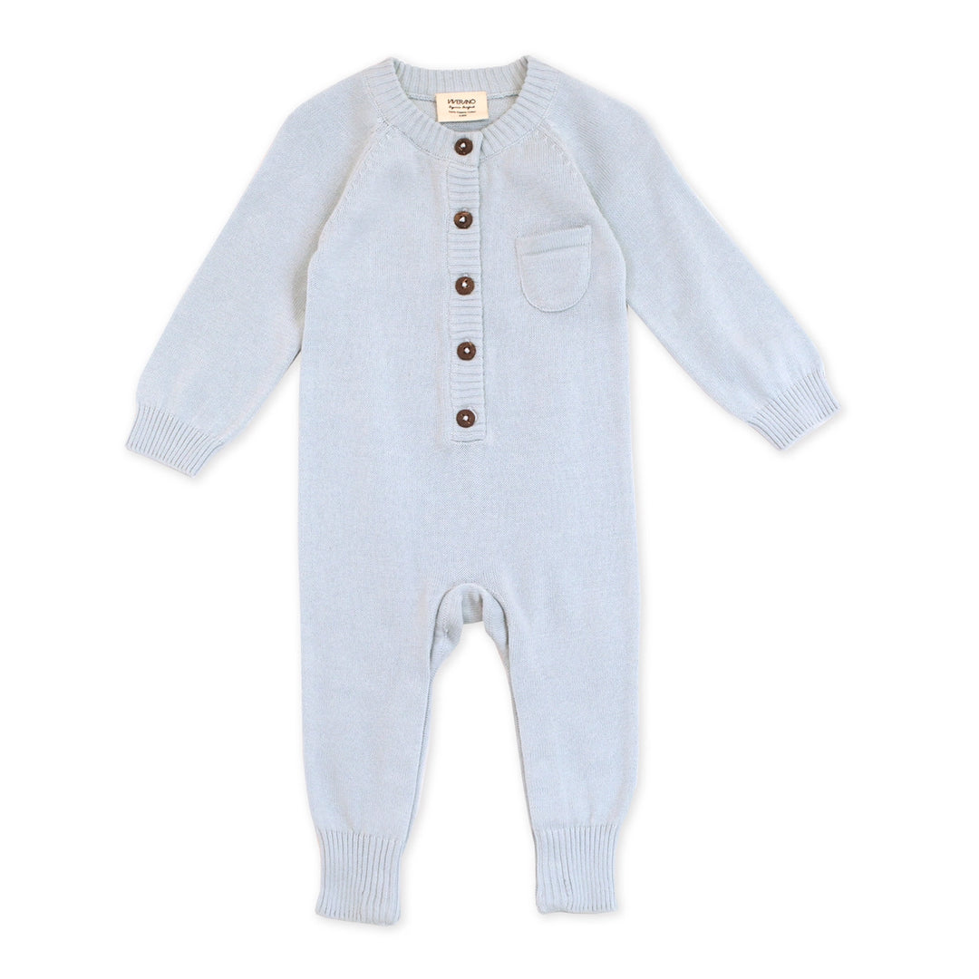 Milan Knit Baby Pocket Jumpsuit - Sky Blue