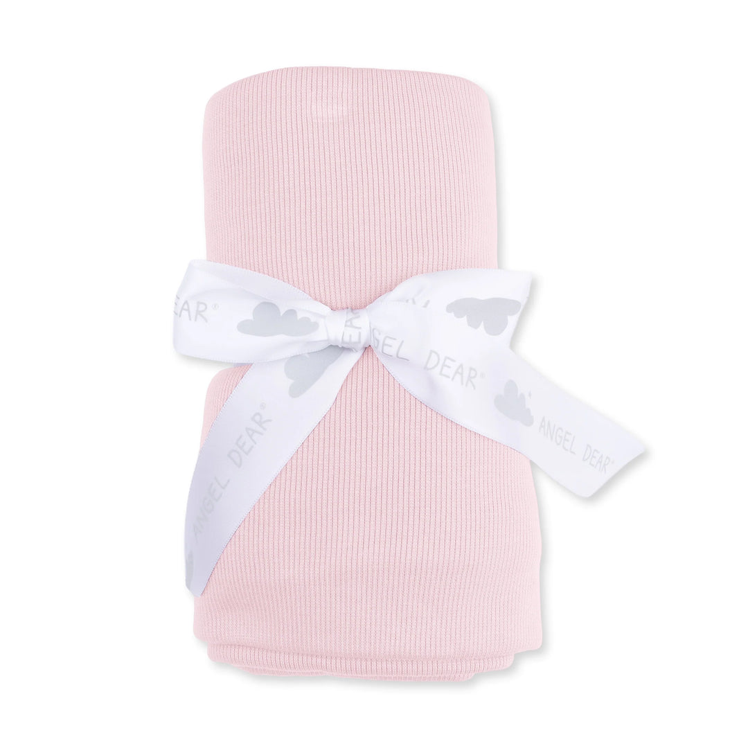 Solid Veiled Pink Rib - Swaddle Blanket
