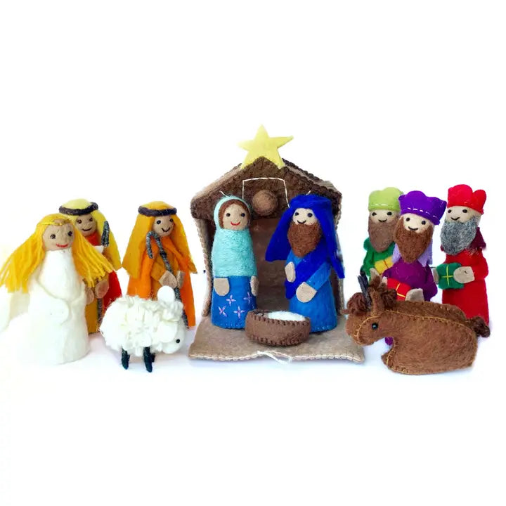 Felt Wool Nativity Christmas Scene