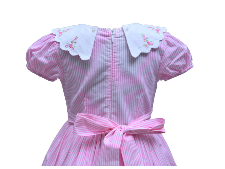 Pink Stripe Removable Collar Dress