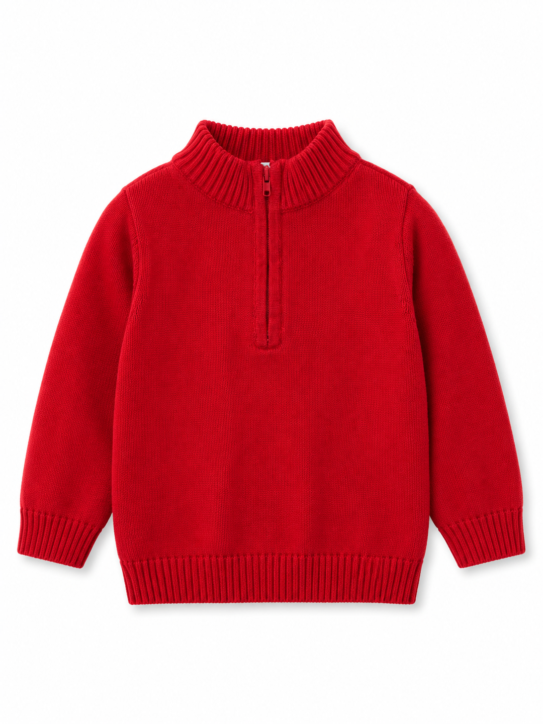 Red Quarter Zip Sweater