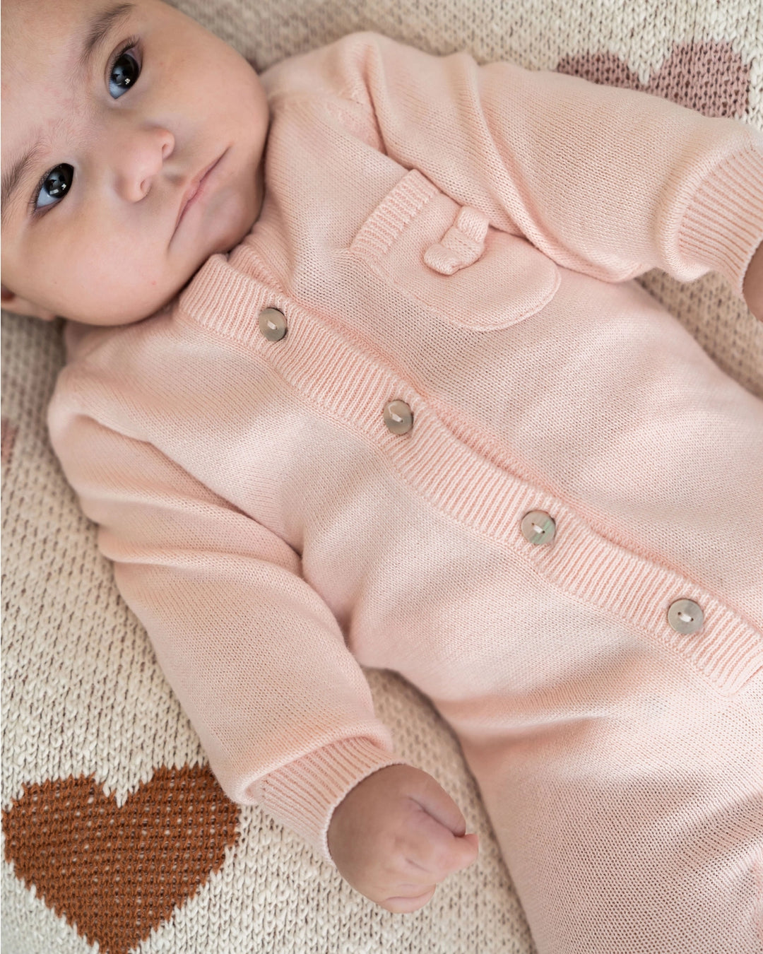 Milan Knit Baby Pocket Jumpsuit - Blush
