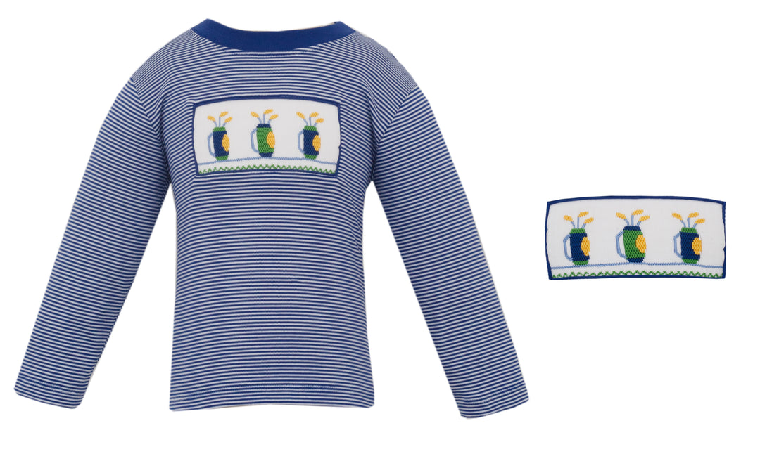 Golf - Royal blue knit stripe T-shirt L/S
