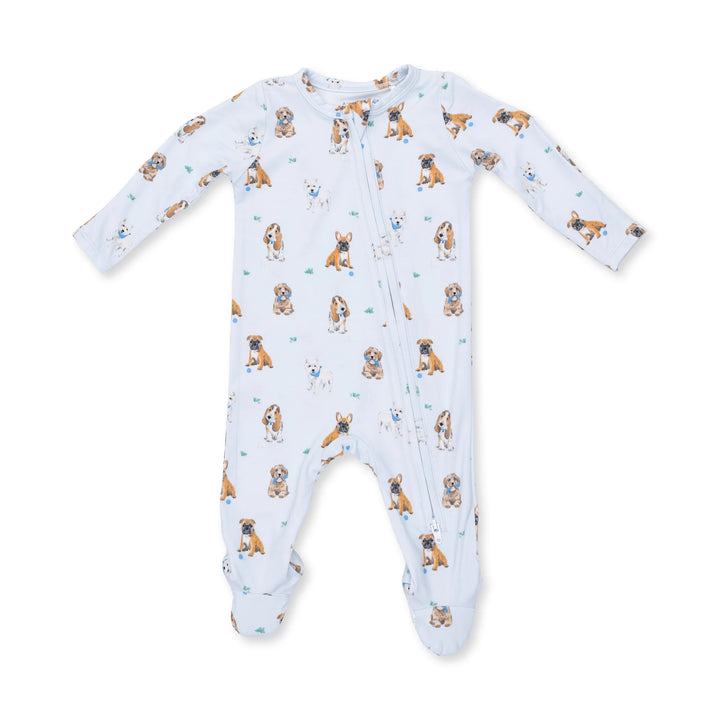 Bestie Dogs Blue - 2 Way Zipper Footie