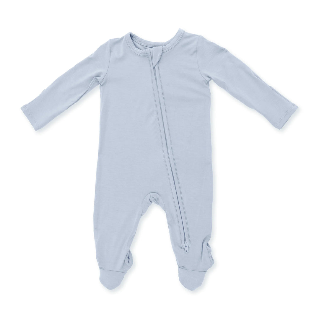 Solid Blue Fog - 2 Way Zipper Footie