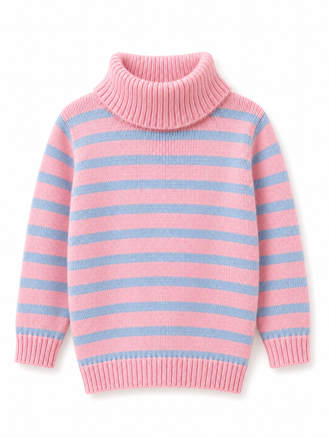 Pink and Blue Stripe Turtleneck