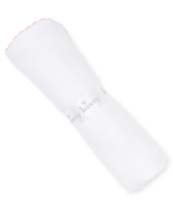 White/Medium Pink New Premier Basics Blanket