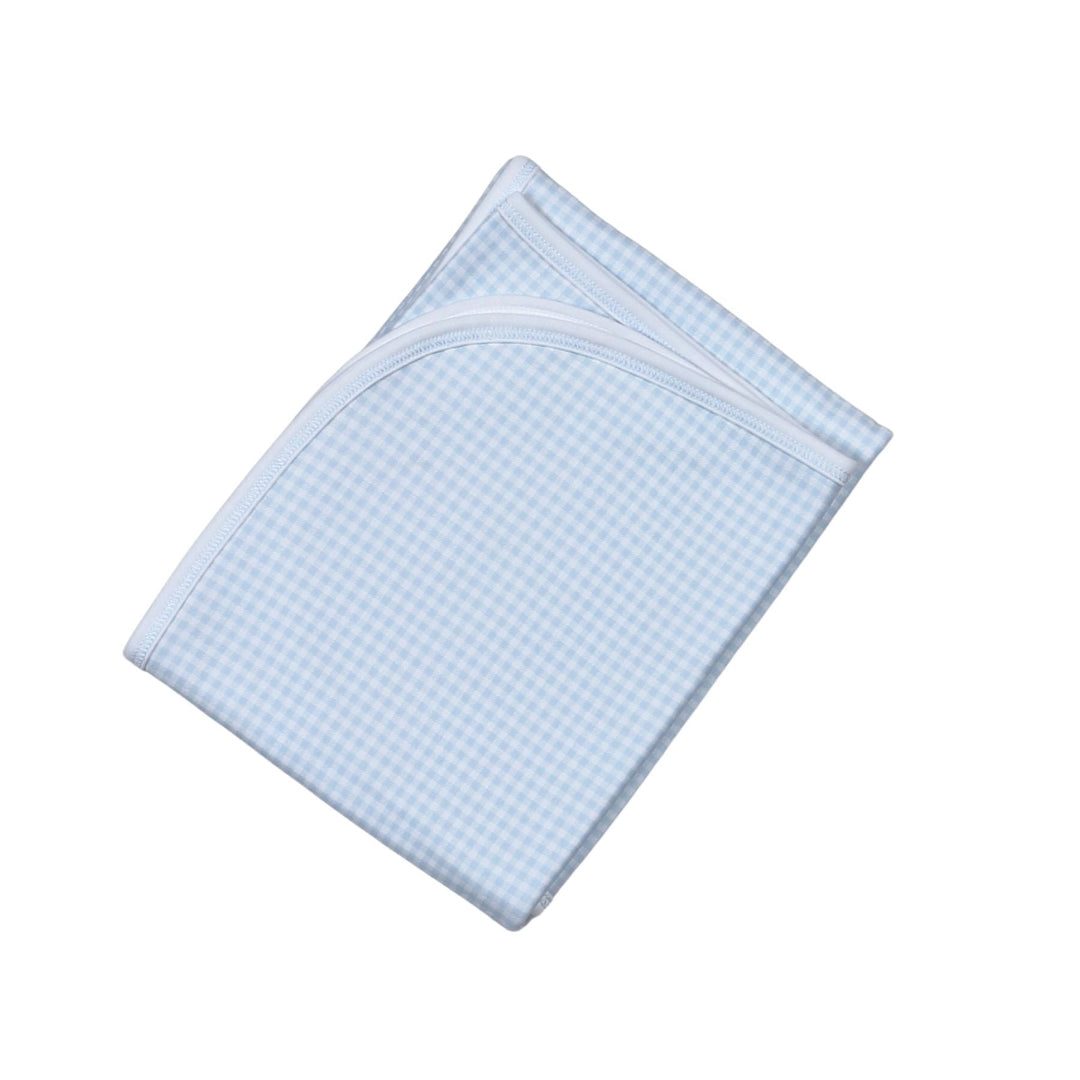 Blue Gingham Receiving Blanket 28" X 29"