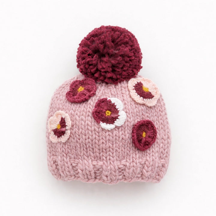 Pansy Rosy Beanie Hat