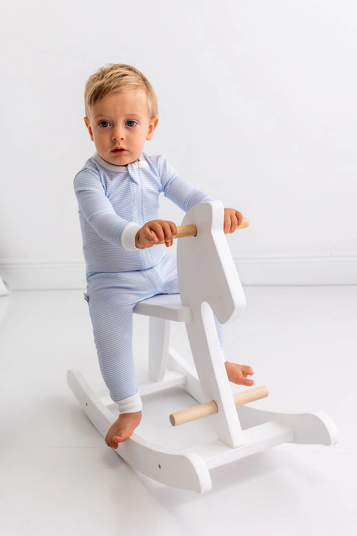 Blue Stripes Pima Baby Onesie