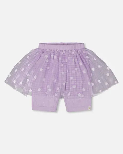 Lavender Cherry Top & Mesh Skirt Set