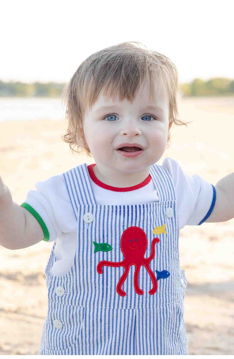 Stripe Shortall Set w/ Octopus