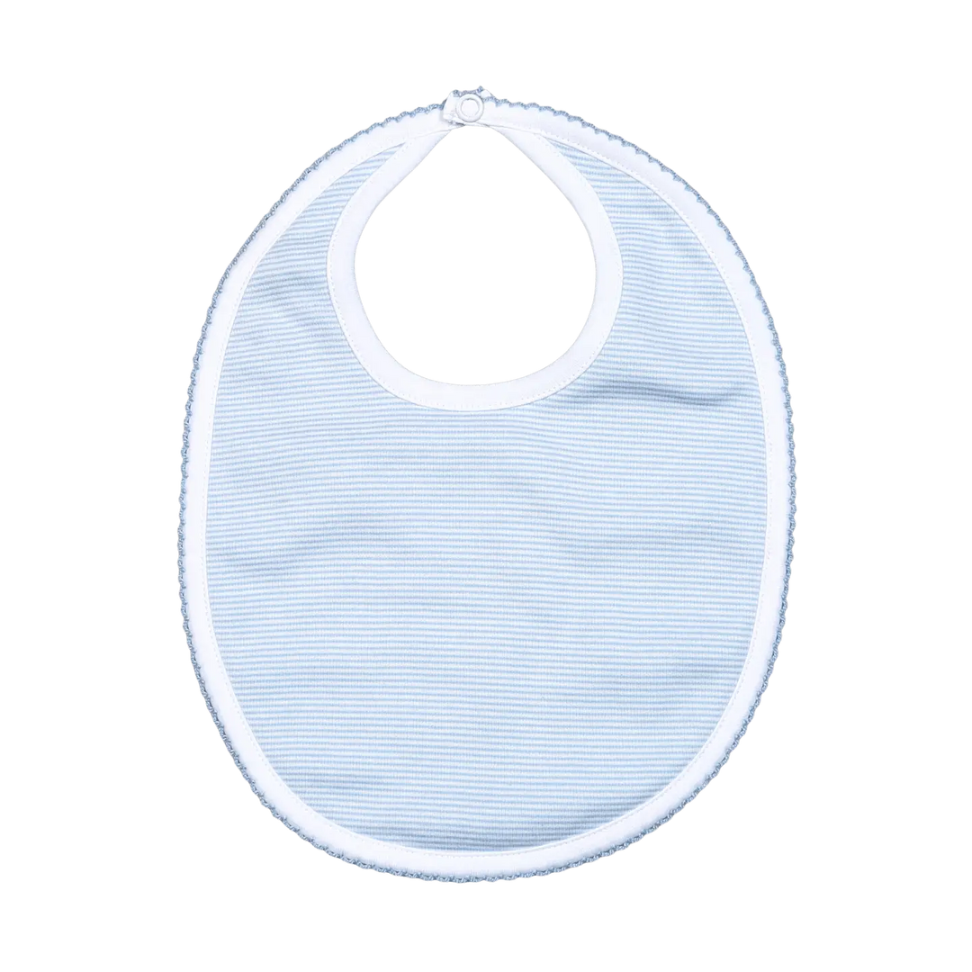 Blue Stripes Pima Bib Blue Trim
