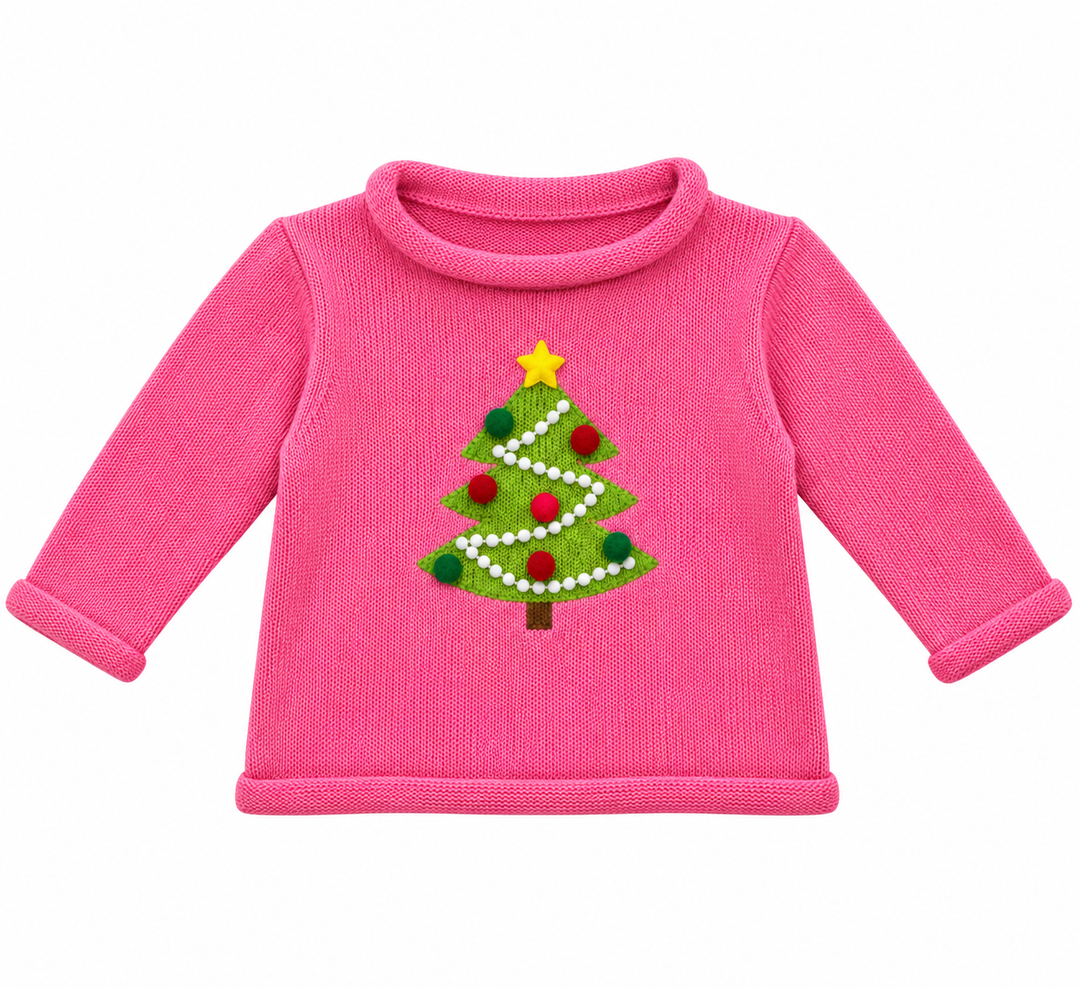 Xmas Tree w/ Lights Roll Neck Sweater