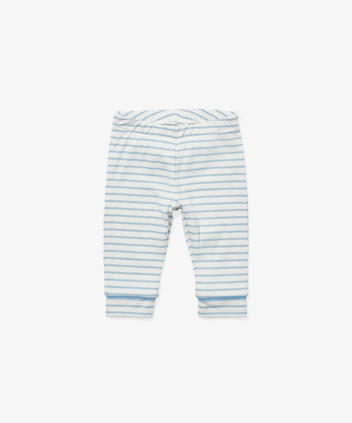 Andy Baby Legging, Dusty Blue Mini Stripe