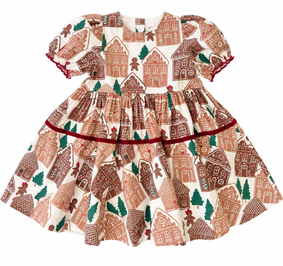 eliza dress - gingerbread houses