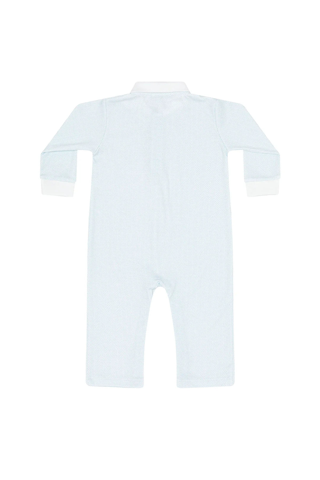 Blue Herringbone Playsuit - Train