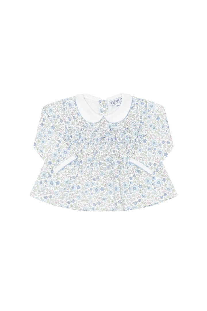 Blue Meadow Smocked Dress LS Set