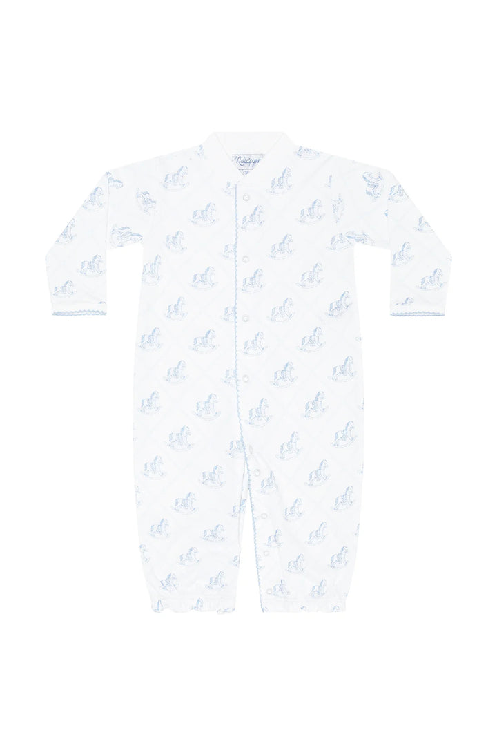 Blue Rocking Horse Romper LS