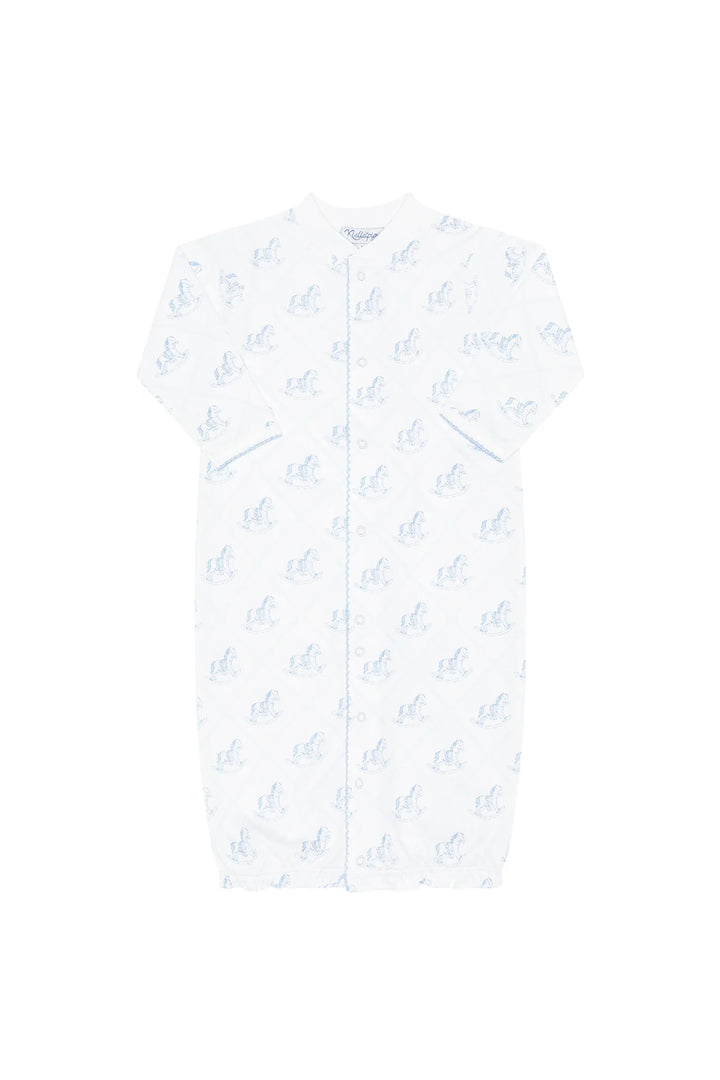 Blue Rocking Horse Romper LS