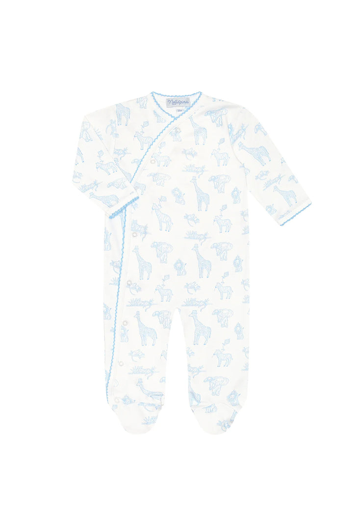 Blue Safari Zipper Footie