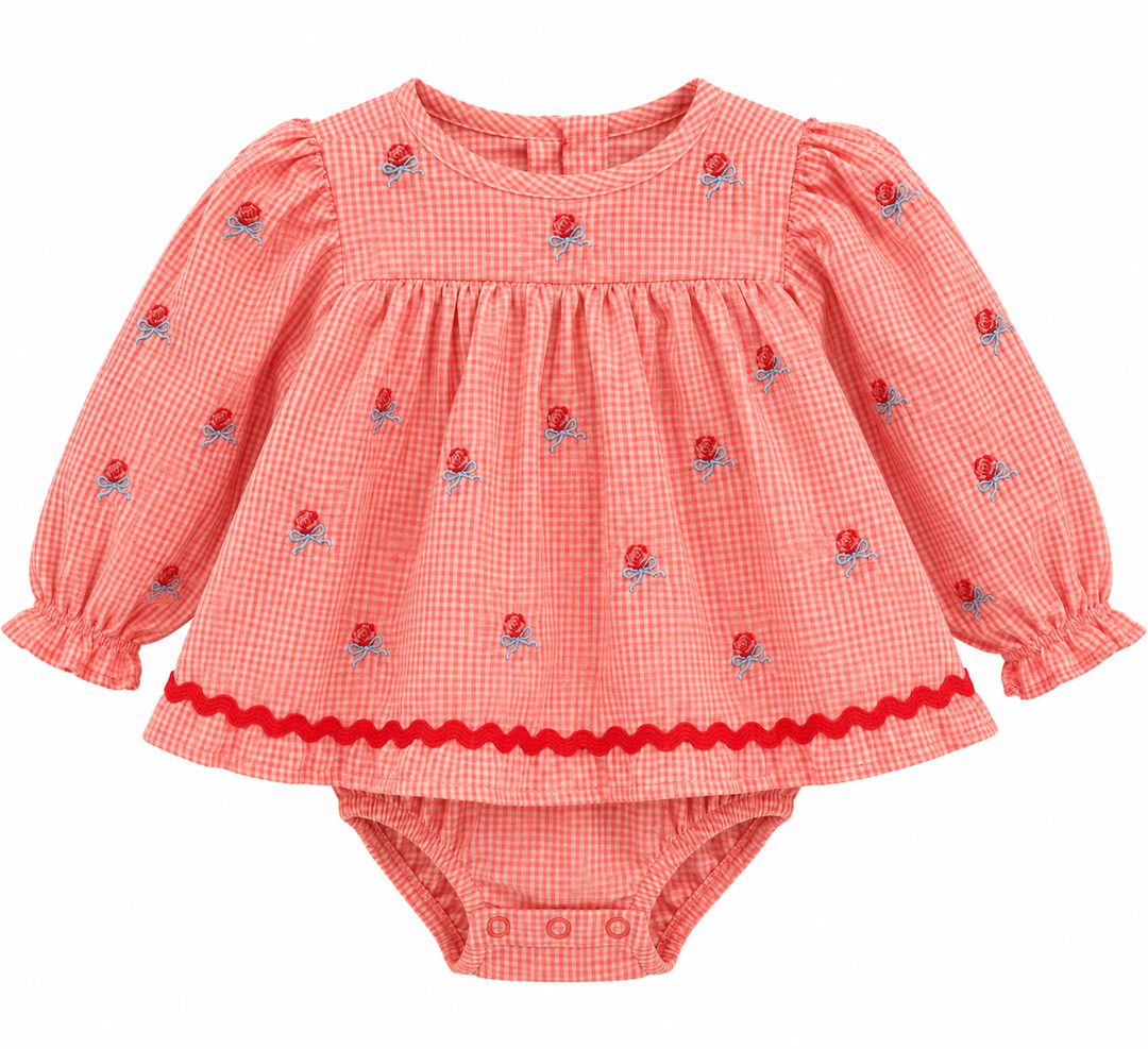 Sonja Romper Pink Rose Gingham