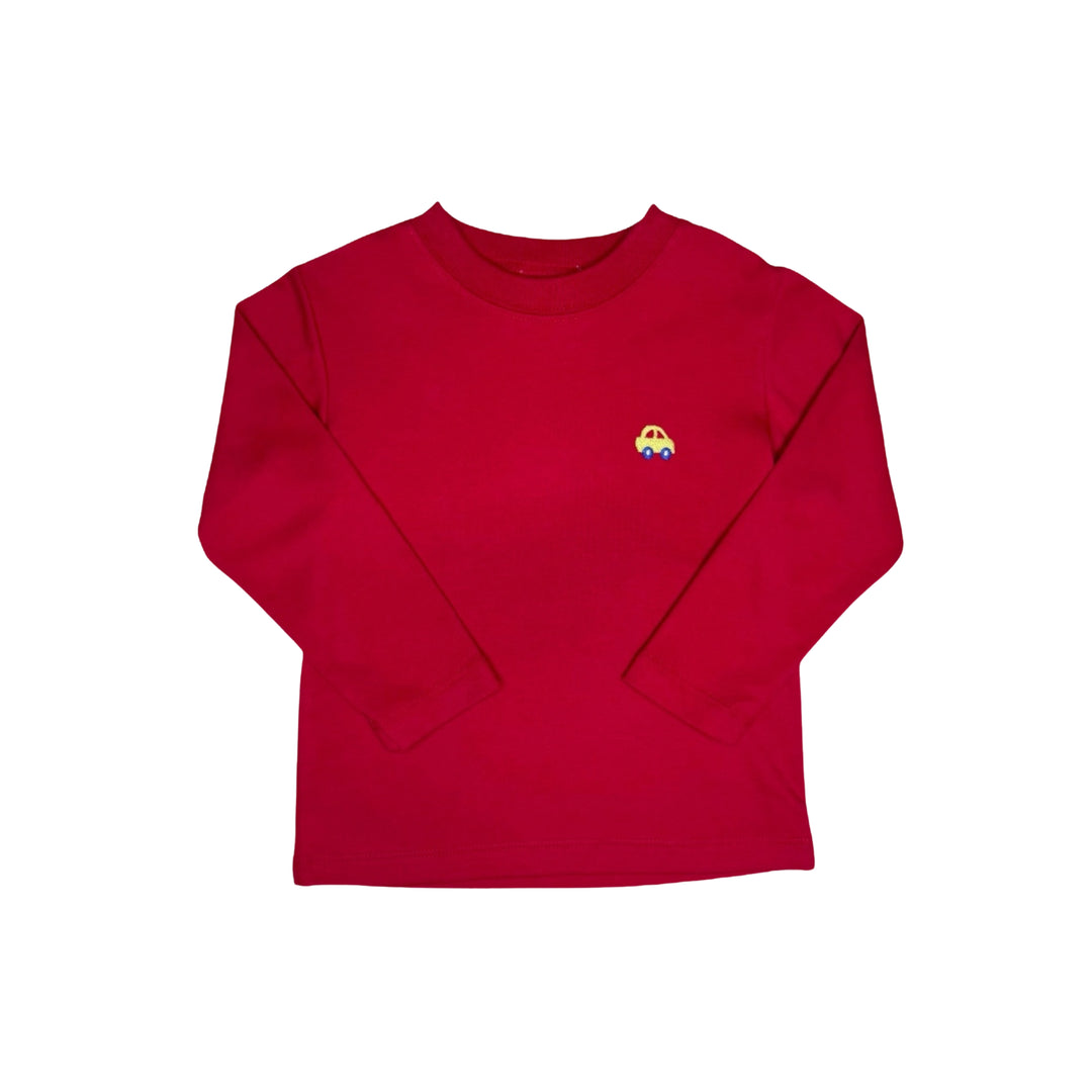 Cars Red Knit LS Tee and Periwinkle Corduroy Pants Set