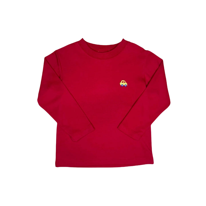 Cars Red Knit LS Tee and Periwinkle Corduroy Pants Set