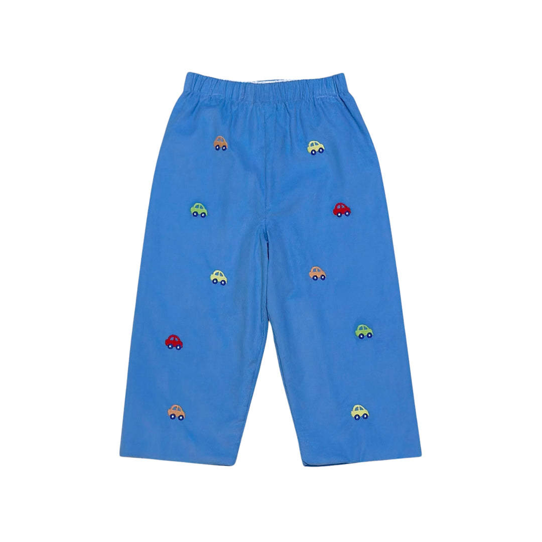 Cars Red Knit LS Tee and Periwinkle Corduroy Pants Set